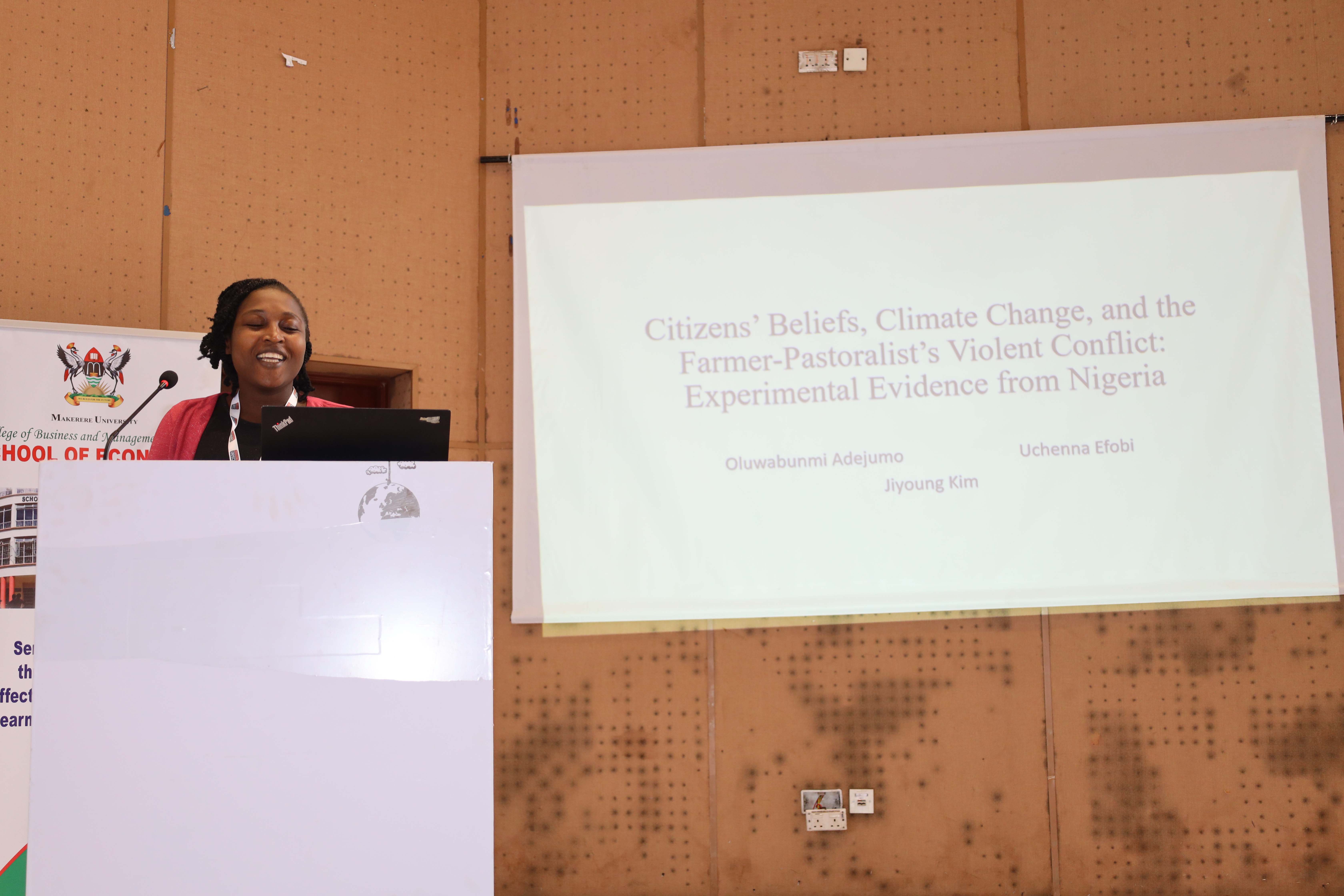  Oluwabunmi Adejumo presents at the CSAE Economic Development in Africa Workshop 2023 at Makerere University, Kampala, Uganda