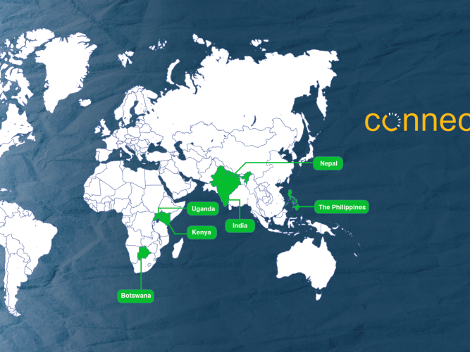 World map pointing to countries where ConnectEd are working