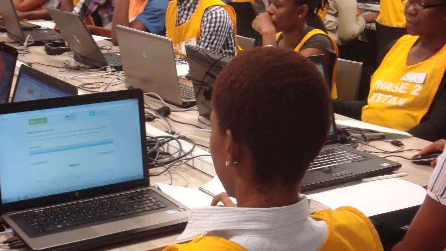 People taking training in yellow bibs in South Africa