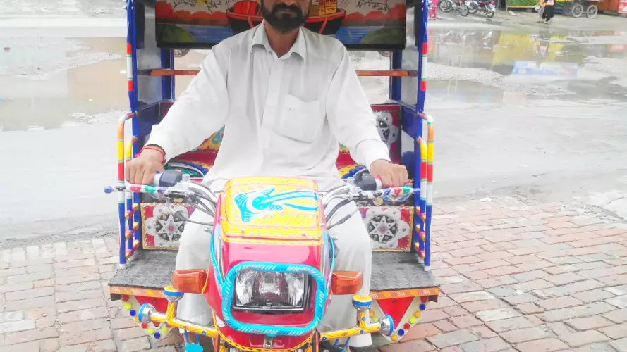 Man in Rickshaw in Lahore