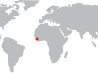 World map with a red dot on the country Sierra Leone