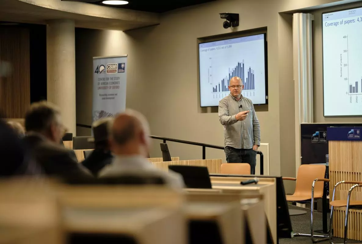 Simon Quinn presents at the 40th Anniversary event