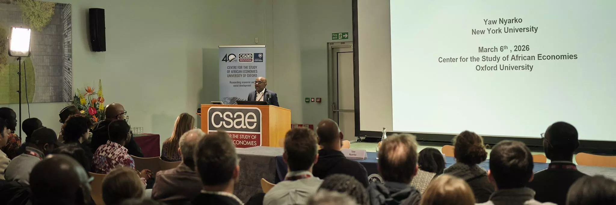 CSAE Conference 2026 Yaw Nyarko Speech with full audience watching