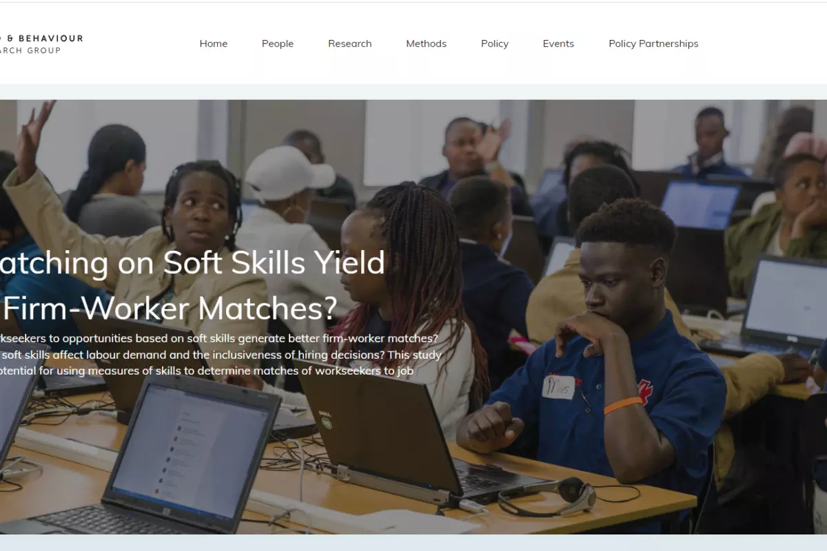 Screenshot of webpage for this project on MBRG website