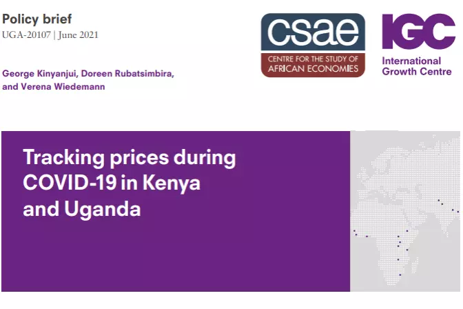 Screenshot of policy brief for Tracking prices during COVID-19 in Kenya and Uganda