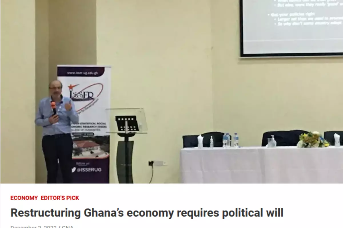 Screenshot of Ghana News Agency article with photo of Stefan Dercon