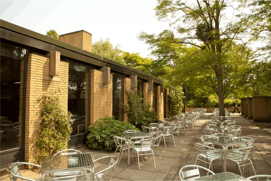 Photo of the JCR Cafe garden at St Catherine's College