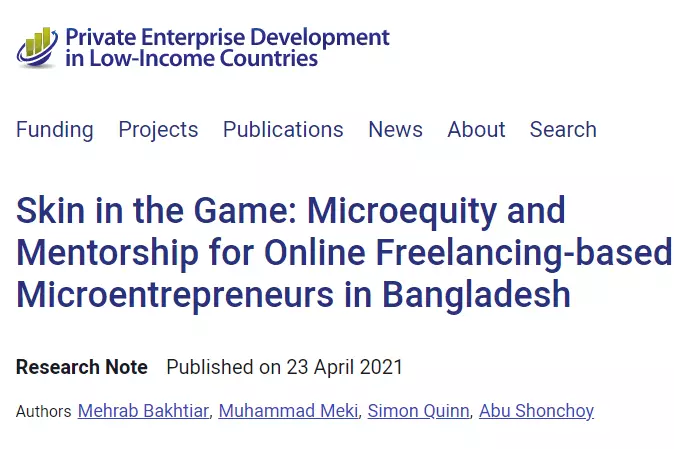 Screenshot of PEDL research note title