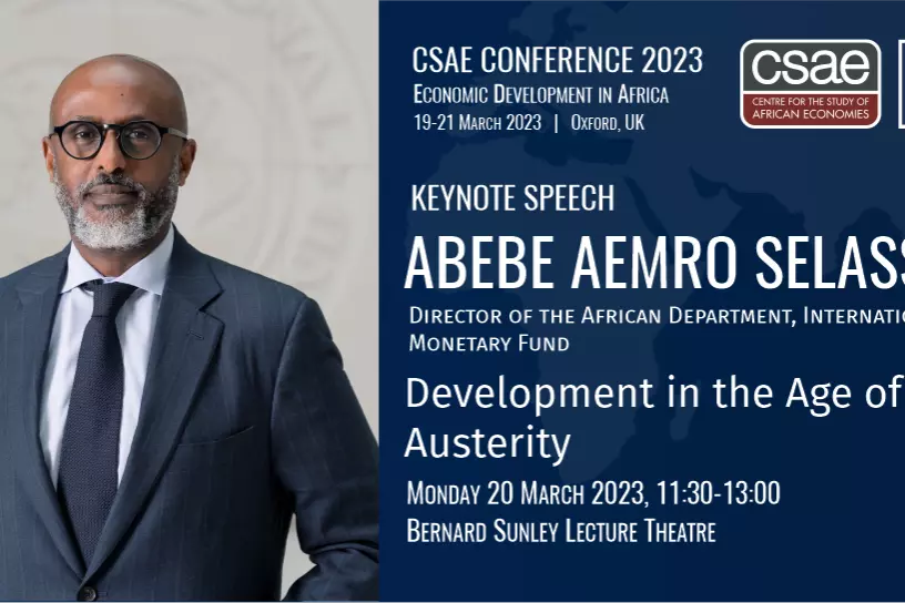 Abebe Aemro Selassie conference graphic with photo