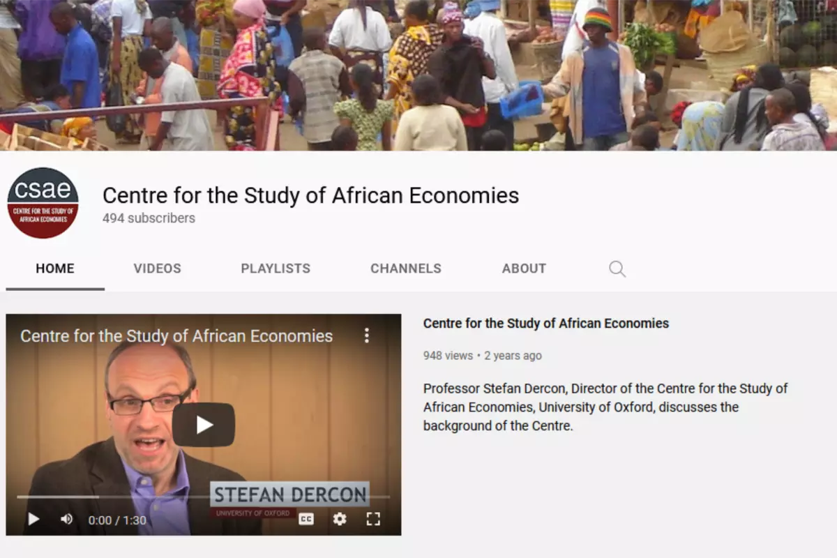 CSAE YouTube homepage screenshot